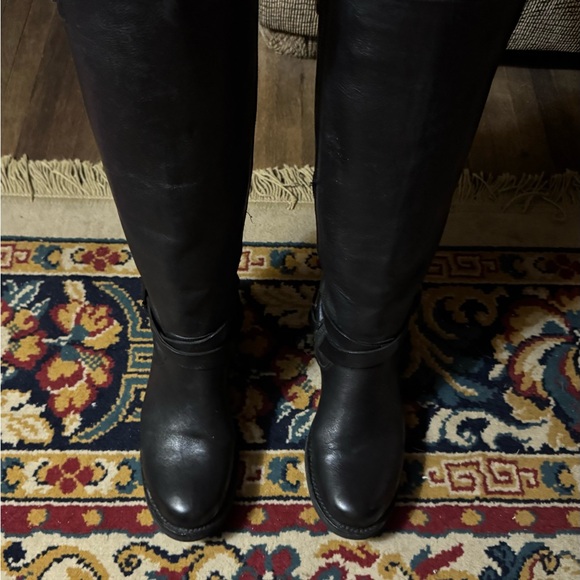 FRYE Women's Veronica Criss Cross Tall Boot Black 9 - Picture 11 of 11